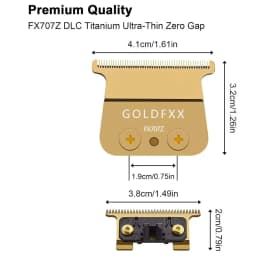 FX707Z Professional Blade Compatible with Babyliss Trimmer Blade, Compatible with BaByliss PRO Hair Trimmers FX787 & FX726, Gold
