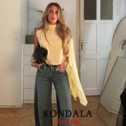 KONDALA Holiday Sexy Chic Women Top Yelllow Asymmetrical Pullover Top Fashion 2026 Spring Summer Party Night Out Female Top Y2k