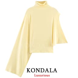 KONDALA Holiday Sexy Chic Women Top Yelllow Asymmetrical Pullover Top Fashion 2026 Spring Summer Party Night Out Female Top Y2k