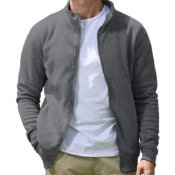 Men's Full Zip Hooded Sweatshirt Casual Solid Color Long Sleeve Cardigan Lightweight Spring Hoodie Modern Streetwear Jacket