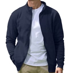 Men's Full Zip Hooded Sweatshirt Casual Solid Color Long Sleeve Cardigan Lightweight Spring Hoodie Modern Streetwear Jacket