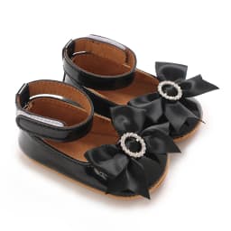 6-Color Mary Jane Princess Bow Baby Shoes PU Leather Spring First Walkers Soft Sole Women's Footwear for Babies