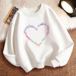 Funny Children's Sweatshirt Pullover Love Heart Crew Neck Graphic Print Hoodie Boy/Girl Kids Hoody