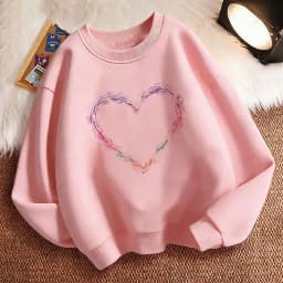 Funny Children's Sweatshirt Pullover Love Heart Crew Neck Graphic Print Hoodie Boy/Girl Kids Hoody