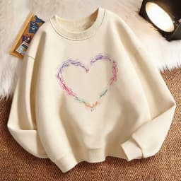 Funny Children's Sweatshirt Pullover Love Heart Crew Neck Graphic Print Hoodie Boy/Girl Kids Hoody