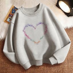 Funny Children's Sweatshirt Pullover Love Heart Crew Neck Graphic Print Hoodie Boy/Girl Kids Hoody