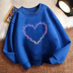 Funny Children's Sweatshirt Pullover Love Heart Crew Neck Graphic Print Hoodie Boy/Girl Kids Hoody