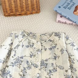 Kids Clothes Girls Spring Fashion Floral Jacquard Chiffon Long-sleeved Top + Wide-leg Pants Sets Children's Daily Casual Wear
