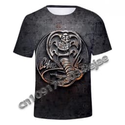 Cute Cartoon Cobra KAI 3D Print Sports Quick-dry Breathable Men T-shirt Outdoor Street Casual Daily Short-sleeve Clothing Summer