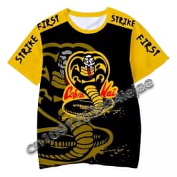 Cute Cartoon Cobra KAI 3D Print Sports Quick-dry Breathable Men T-shirt Outdoor Street Casual Daily Short-sleeve Clothing Summer