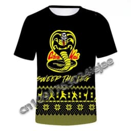 Cute Cartoon Cobra KAI 3D Print Sports Quick-dry Breathable Men T-shirt Outdoor Street Casual Daily Short-sleeve Clothing Summer