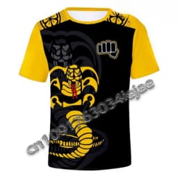 Cute Cartoon Cobra KAI 3D Print Sports Quick-dry Breathable Men T-shirt Outdoor Street Casual Daily Short-sleeve Clothing Summer