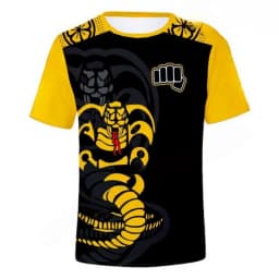 Cute Cartoon Cobra KAI 3D Print Sports Quick-dry Breathable Men T-shirt Outdoor Street Casual Daily Short-sleeve Clothing Summer