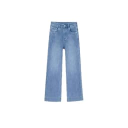 Women High Waist Wide Leg Pants Casual Loose Trousers Summer Solid Color Straight Fit Pocketed Ankle-Length Jeans