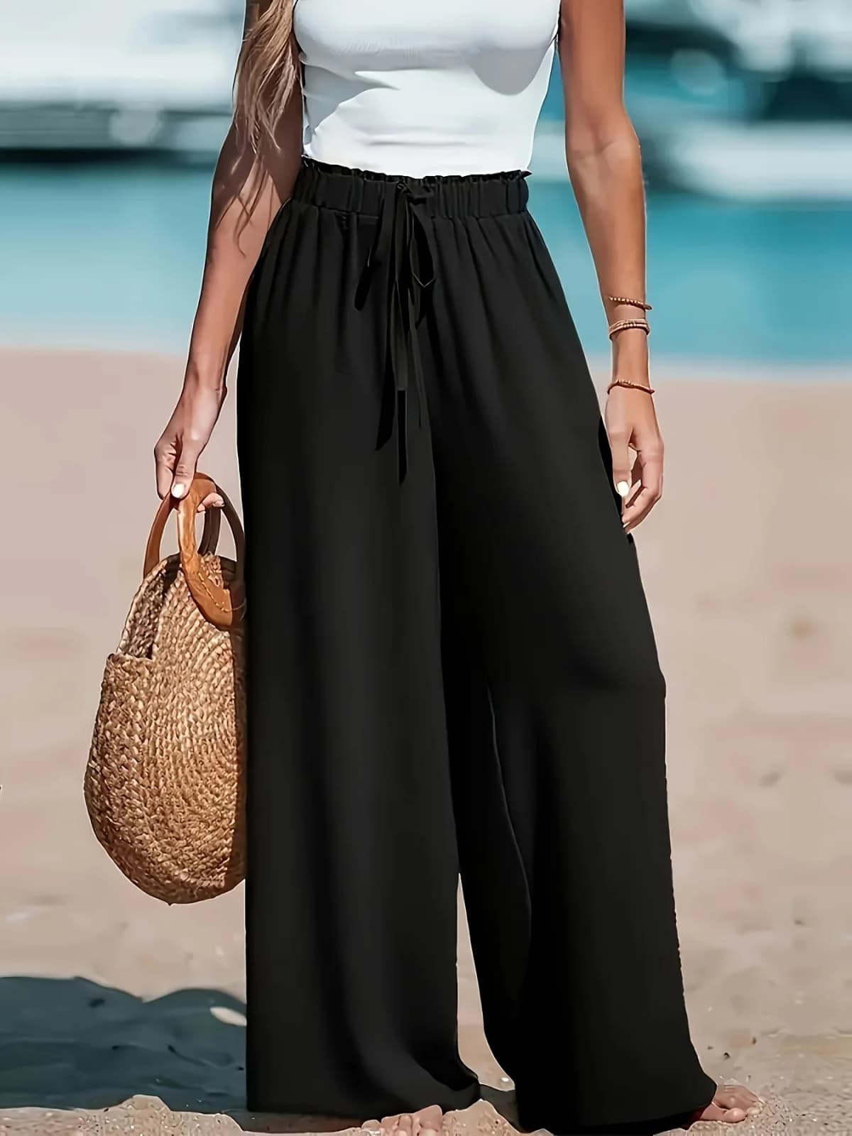 Plus size new comfortable wide leg loose elastic casual fashion pants plus size women's clothing