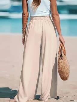 Plus size new comfortable wide leg loose elastic casual fashion pants plus size women's clothing