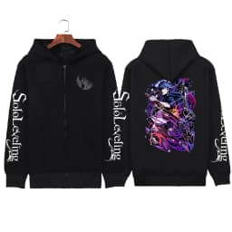 Anime Fans' Favorite 'I Upgrade Alone' Becomes Zhenyu Cool Pattern Hoodie Anime Enthusiast Zipper Hoodie