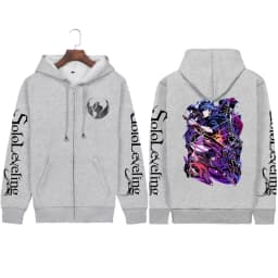 Anime Fans' Favorite 'I Upgrade Alone' Becomes Zhenyu Cool Pattern Hoodie Anime Enthusiast Zipper Hoodie