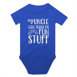 Soft Cotton Newborn Bodysuits My Uncle Will Teach Me The Fun Stuff Print Baby Boy Girls Clothes Gift From Uncle High Quality Top