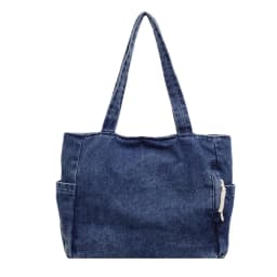 New Washed Denim Casual Women Shoulder Bag Large Capacity Daily Versatile Shopping Bag Solid Color Simple Ladies Handbags