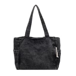 New Washed Denim Casual Women Shoulder Bag Large Capacity Daily Versatile Shopping Bag Solid Color Simple Ladies Handbags