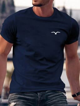 Men's 100% Cotton Summer Loose and Comfortable Bird Graphic Printed Slim Fit Casual Sports Round Neck Short Sleeved T-Shirt Top