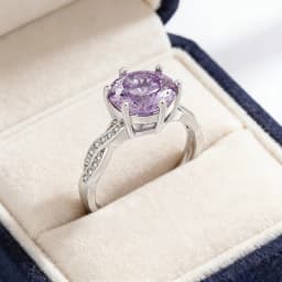 Romantic Elegant 925 Sterling Silver Violet Nest Cut High Carbon Diamond Ladies Ring Jewelry