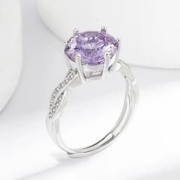 Romantic Elegant 925 Sterling Silver Violet Nest Cut High Carbon Diamond Ladies Ring Jewelry