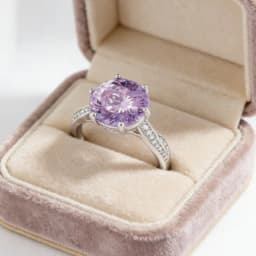 Romantic Elegant 925 Sterling Silver Violet Nest Cut High Carbon Diamond Ladies Ring Jewelry