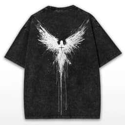 y2k Oversized Gothic Angel Wings T-Shirt: Washed Heavy Cotton, Vintage Streetwear Graphic New Spring/Summer Arrivals