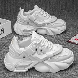 Men's Thick-soled Height-increasing Casual Sports Shoes, Low-top Lace-up Style, Wear-resistant Sole, Comfortable and Anti-slip,