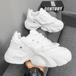 Men's Thick-soled Height-increasing Casual Sports Shoes, Low-top Lace-up Style, Wear-resistant Sole, Comfortable and Anti-slip,
