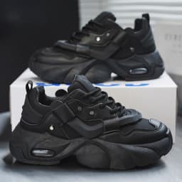 Men's Thick-soled Height-increasing Casual Sports Shoes, Low-top Lace-up Style, Wear-resistant Sole, Comfortable and Anti-slip,