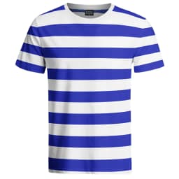 Casual Stripe Short Sleeve T-shirt Unisex Black White Blue Colors Stripe Design Classic T Shirts Fashion Daily Street O-neck Tee