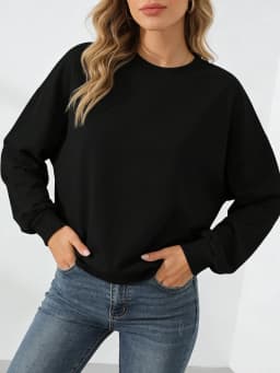 Women's Pullover Round-Neck Trendy Casual Sports Hoodie Top Base Layer Shirt, Versatile, Fashionable Round-Neck Hoodie