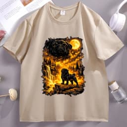 Funny Moon Pug Howling T Shirt Men Women Dog Lover T-Shirt Casual Soft Fitness Summer Short Sleeve Tshirt Comfortable Clothes