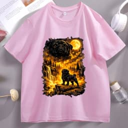 Funny Moon Pug Howling T Shirt Men Women Dog Lover T-Shirt Casual Soft Fitness Summer Short Sleeve Tshirt Comfortable Clothes