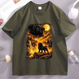 Funny Moon Pug Howling T Shirt Men Women Dog Lover T-Shirt Casual Soft Fitness Summer Short Sleeve Tshirt Comfortable Clothes