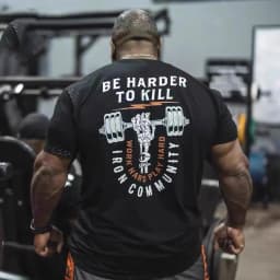 GYM Steel Brothers Unstoppable After Death - American Loose-Fitting Fitness Short-Sleeved Men's Shirt