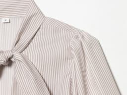 KONDALA Casual Chic Bow Striped Shirt Women's Elegant Commute Half Sleeve Shirt New 2026 Spring Summer Fashion Holidays Lady Top
