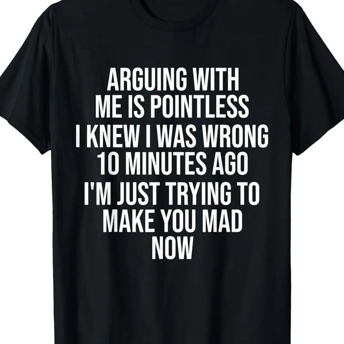 The Funny Crew-neck T-shirt and I Were Arguing, But It Was Useless. I Knew I Was Wrong 10 Minutes Ago. Casual Travel Clothing