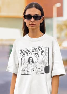 Sonic Youth Seinfeld Mashup Graphic Tee Summer Men's and Women's Loose and Breathable T-shirt Top