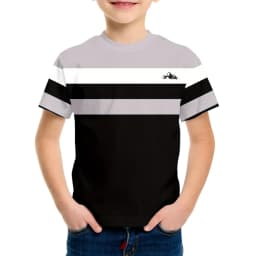 Kids Clothes Simple Striped 3D Digital Print Round Neck Short Sleeved T-Shirt Top Fashion Comfortable Top Clothes for Children