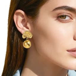YTJX Gold Color Round Ball Drop Earrings Hight Quality 18K Gold Plated Piercing Earring For Women Elegant Party Jewelry Gifts