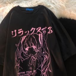 Women Clothing Women's T Shirt Y2k Japanese Harajuku Graphic Kawaii T Shirts Anime Print Oversized T Shirt Plus Size Grunge Top