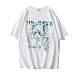 Women Clothing Women's T Shirt Y2k Japanese Harajuku Graphic Kawaii T Shirts Anime Print Oversized T Shirt Plus Size Grunge Top