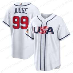 2026 New Athletic Summer Unisex Team USA Baseball Classic Judge 99 Navy Button Down Baseball Jersey Sports Shirt
