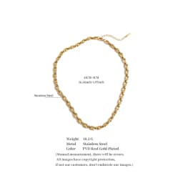 Yhpup Stainless Steel Chain Necklace for Women Summer Trendy Personality Texture Collar Neck Fashion Jewelry PVD Waterproof