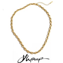 Yhpup Stainless Steel Chain Necklace for Women Summer Trendy Personality Texture Collar Neck Fashion Jewelry PVD Waterproof