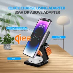 3-in-1 Magnetic 25W Foldable Qi2 Wireless Charging Stand For iPhone 17 16 15 14 13 12/Apple Watch/AirPod